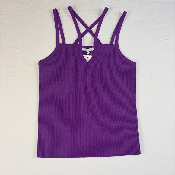 Endless Rose Purple Ribbed Knit Tank - Size M - Picture 1 of 9